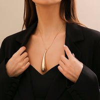 Thumbnail for Geometric Elegant Gold Sliver Waterdrop pendant Necklace - ArtGalleryZen