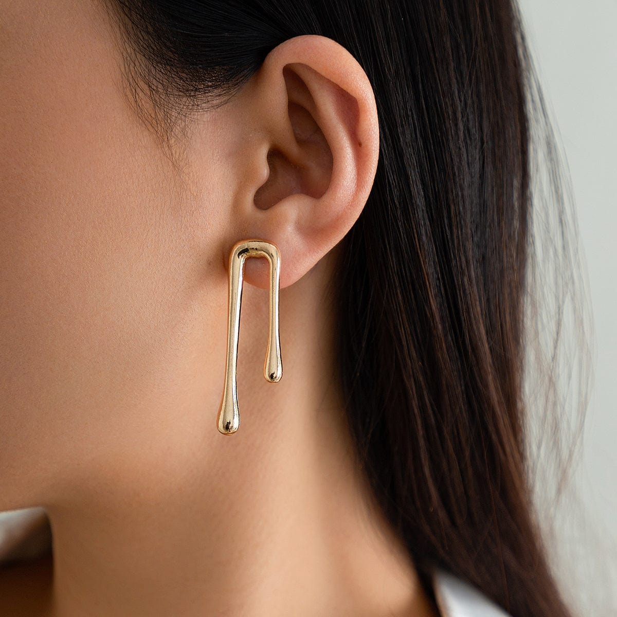 Geometric Glossy Flow Waterdrop Earrings - ArtGalleryZen