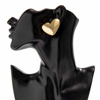 Thumbnail for Chic Gold Plated Glossy Large Heart Earrings - ArtGalleryZen