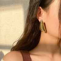 Thumbnail for Geometric Glossy Triangle Dangle Earrings - ArtGalleryZen