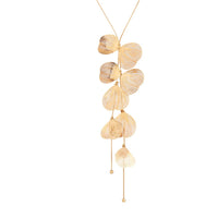 Thumbnail for Geometric Gold Plated Leaf Pendant Y Necklace - ArtGalleryZen