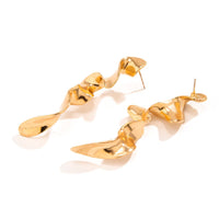 Thumbnail for Geometric Gold Silver Plated Curved Shaped Earrings - ArtGalleryZen