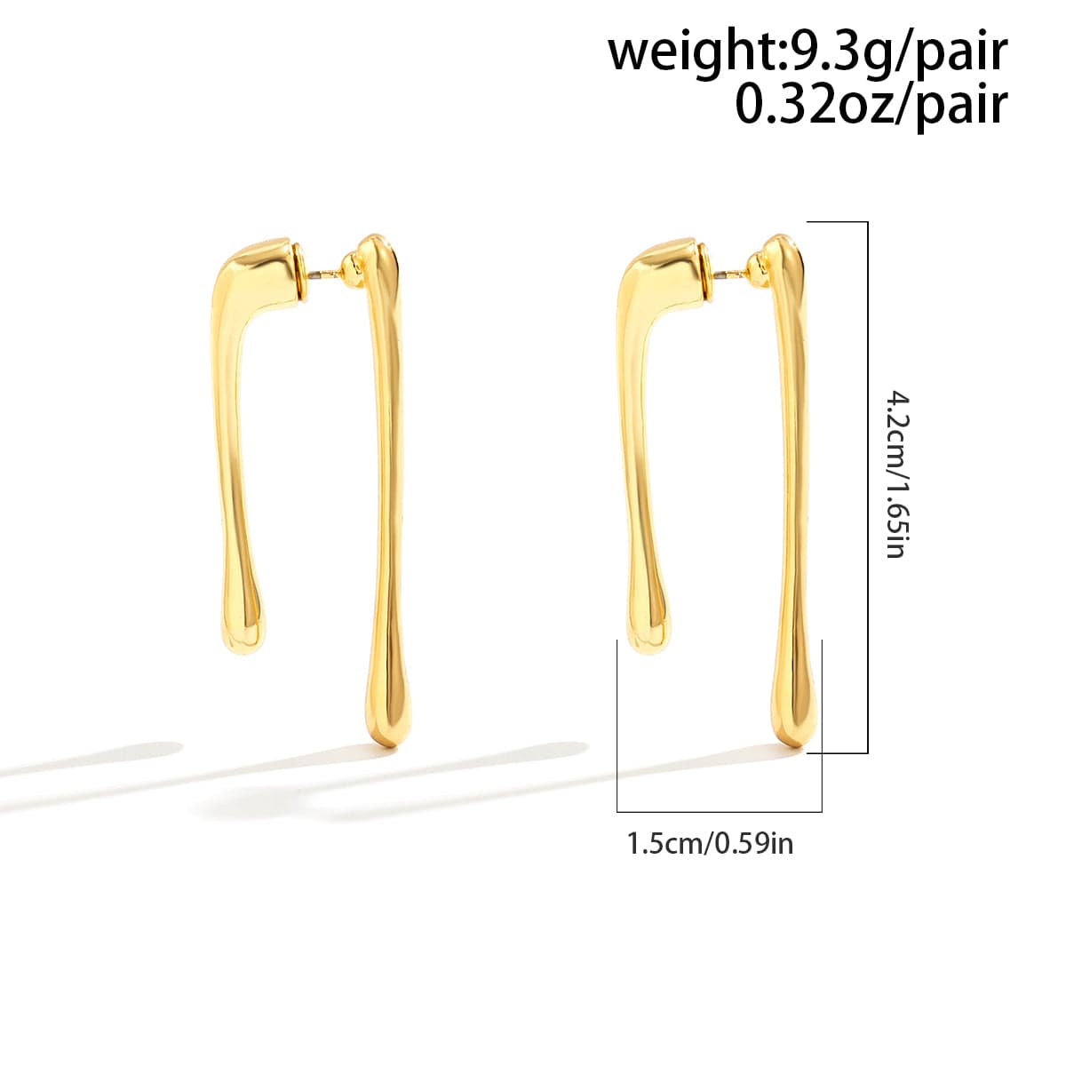 Geometric Gold Silver Plated Flow Waterdrop Earrings - ArtGalleryZen