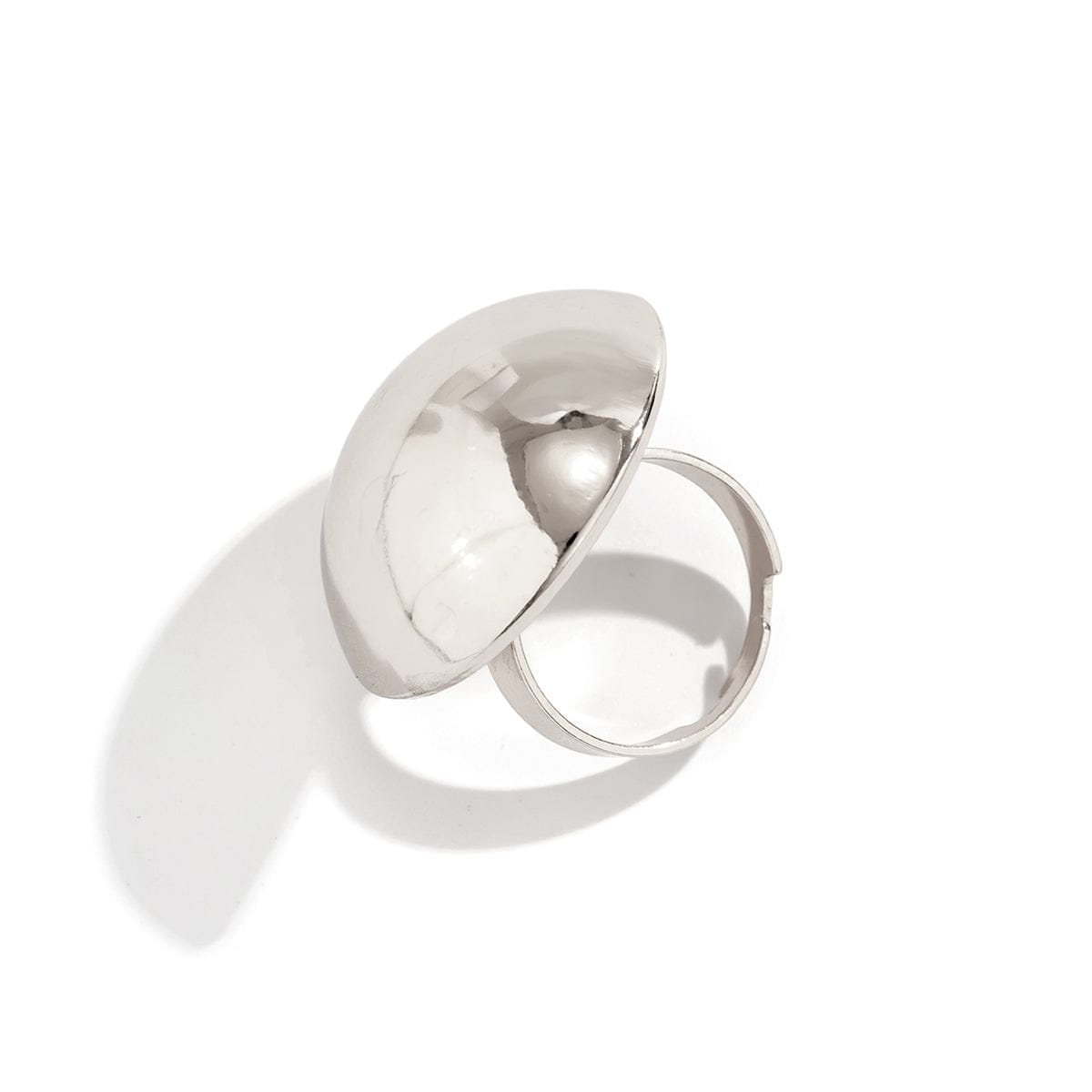 Geometric Gold Silver Plated Half Ball Open Ring - ArtGalleryZen