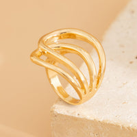 Thumbnail for Geometric Gold Silver Plated Hollow Ring Set - ArtGalleryZen
