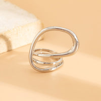 Thumbnail for Geometric Gold Silver Plated Hollow Ring Set - ArtGalleryZen