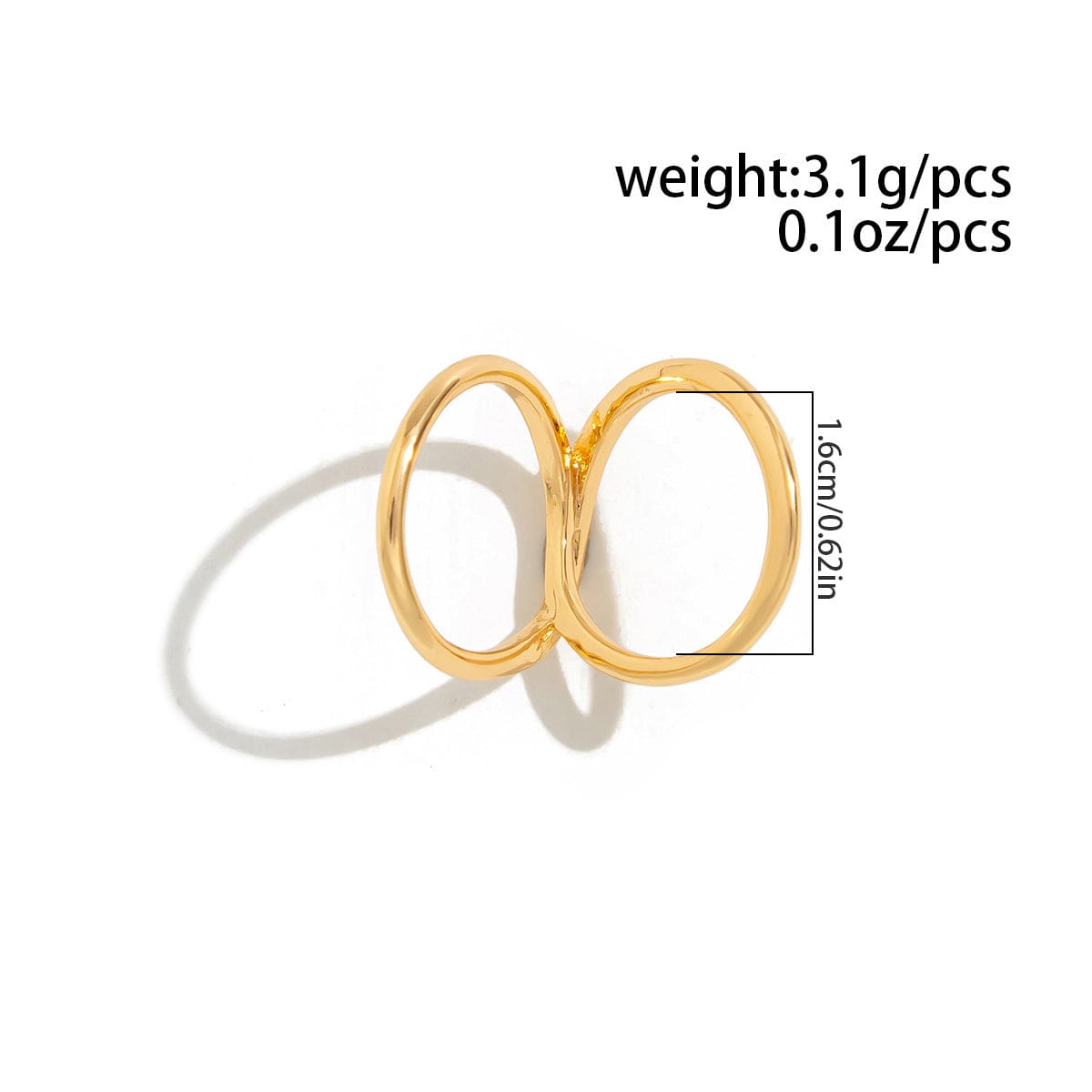 Geometric Gold Silver Plated Hollow Ring Set - ArtGalleryZen