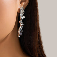 Thumbnail for Geometric Gold Silver Plated Irregular Lava Earrings - ArtGalleryZen