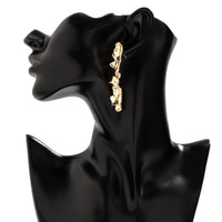 Thumbnail for Geometric Gold Silver Plated Irregular Lava Earrings - ArtGalleryZen