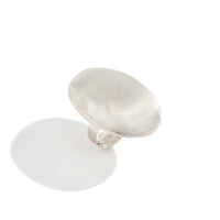 Thumbnail for Geometric Gold Silver Plated Oval Disk Open Ring - ArtGalleryZen