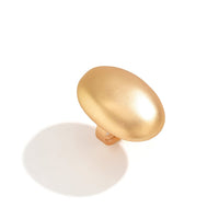 Thumbnail for Geometric Gold Silver Plated Oval Disk Open Ring - ArtGalleryZen
