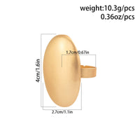 Thumbnail for Geometric Gold Silver Plated Oval Disk Open Ring - ArtGalleryZen