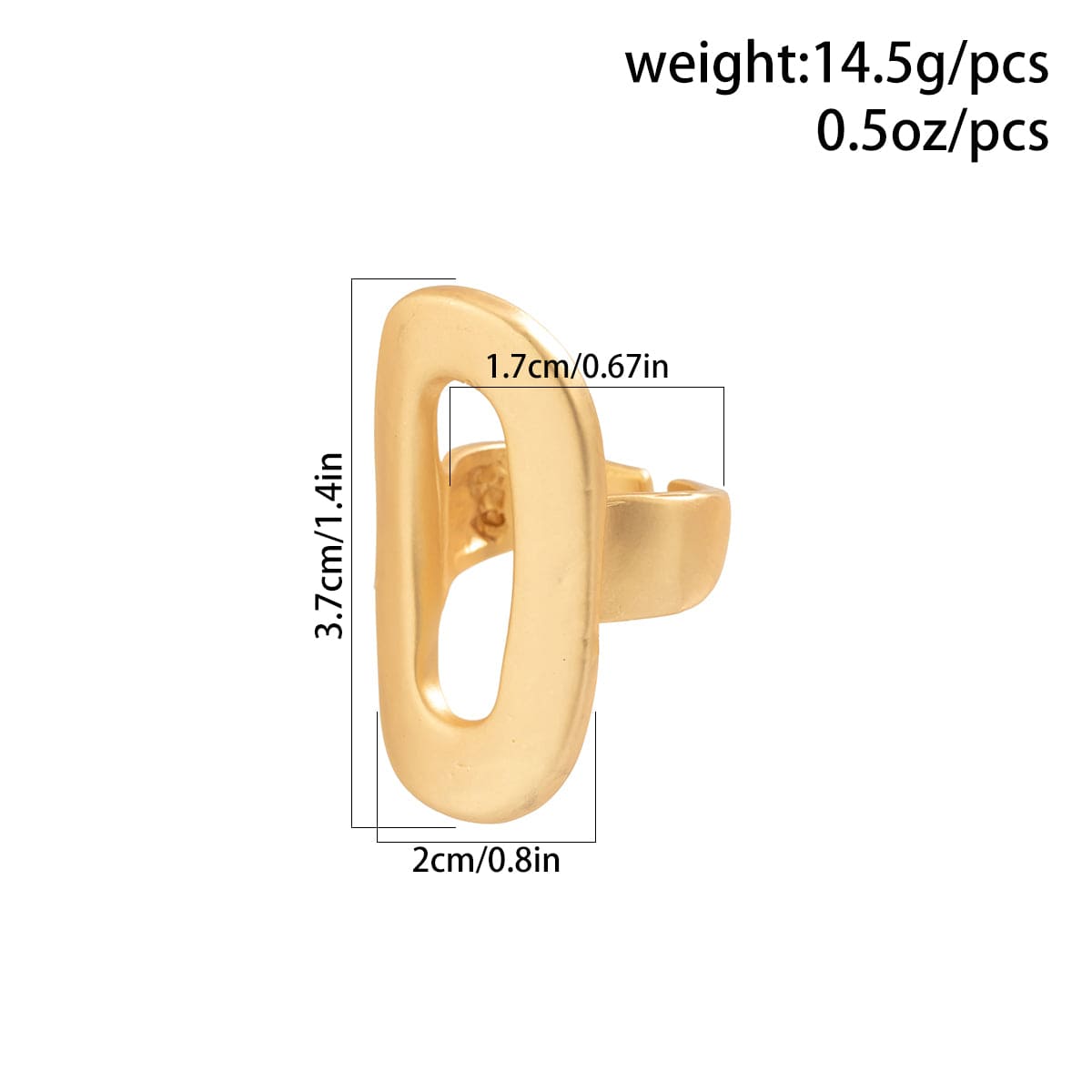 Geometric Gold Silver Plated Zero Shaped Open Ring - ArtGalleryZen