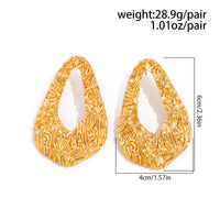 Thumbnail for Geometric Hollow Pleated Waterdrop Stud Earrings - ArtGalleryZen