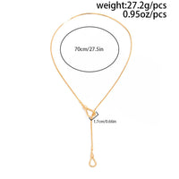 Thumbnail for Geometric Hollow Waterdrop Charm Y Necklace - ArtGalleryZen