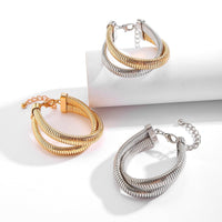 Thumbnail for Geometric Intermeshing Bangle Bracelet - ArtGalleryZen