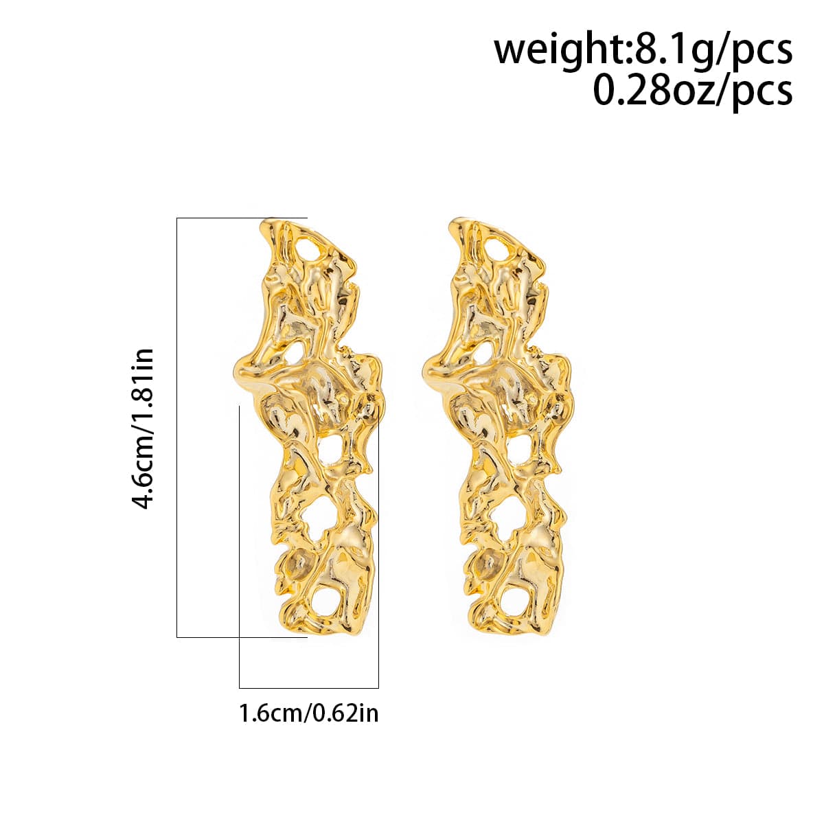Geometric Irregular Abstract Lava Earrings - ArtGalleryZen