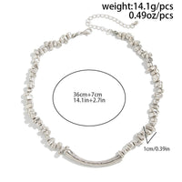 Thumbnail for Geometric Irregular Beaded Chain Choker Necklace Bracelet - ArtGalleryZen