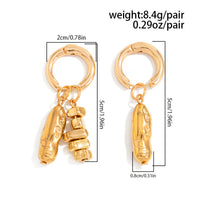 Thumbnail for Geometric Irregular Beaded Dangle Huggie Hoop Earrings - ArtGalleryZen