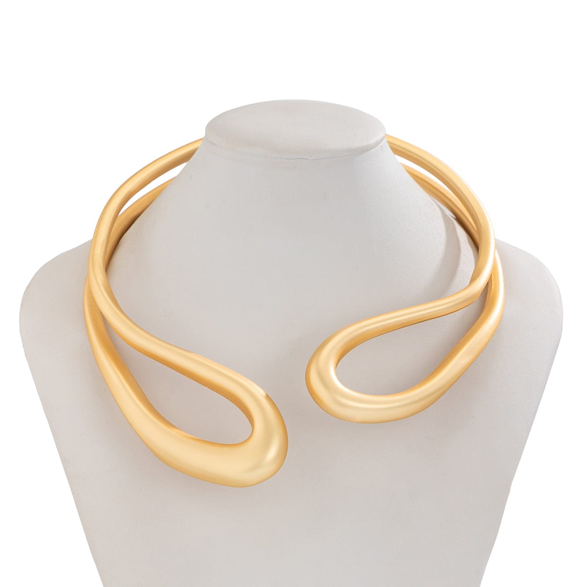 Geometric Irregular Hoop Frosted Collar Necklace - ArtGalleryZen