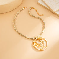 Thumbnail for Geometric Irregular Hoop Pendant Necklace - ArtGalleryZen