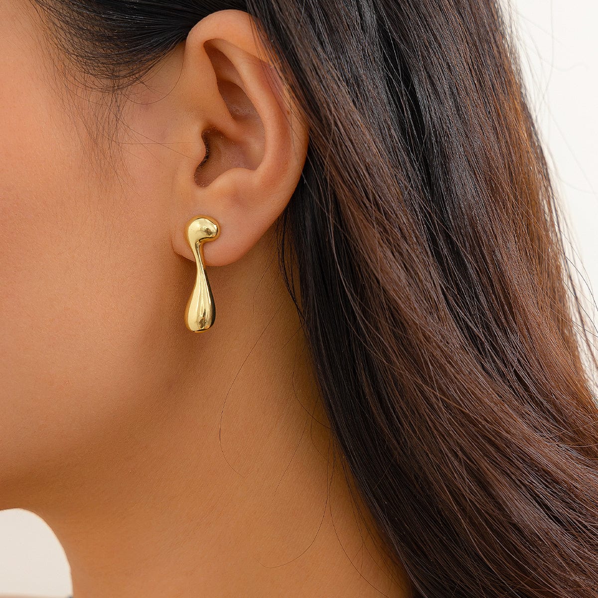 Geometric Irregular Melting Waterdrop Asymmetrical Earrings - ArtGalleryZen
