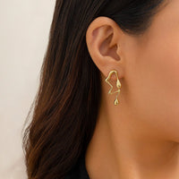 Thumbnail for Geometric Irregular Melting Waterdrop Asymmetrical Earrings - ArtGalleryZen