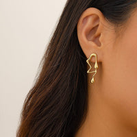 Thumbnail for Geometric Irregular Melting Waterdrop Asymmetrical Earrings - ArtGalleryZen