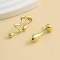 Thumbnail for Geometric Irregular Melting Waterdrop Asymmetrical Earrings - ArtGalleryZen