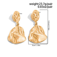 Thumbnail for Geometric Irregular Pleated Pattern Dangle Earrings - ArtGalleryZen