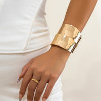 Thumbnail for Geometric Irregular Wide Open Cuff Bracelet - ArtGalleryZen