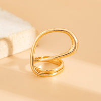 Thumbnail for Geometric Layered Gold Silver Plated Curved Ring - ArtGalleryZen