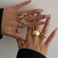 Thumbnail for Geometric Liquid Butterfly Stackable Open Ring Set - ArtGalleryZen