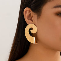 Thumbnail for Geometric Metal Spiral Folding Pattern Earrings - ArtGalleryZen