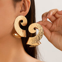 Thumbnail for Geometric Metal Spiral Folding Pattern Earrings - ArtGalleryZen