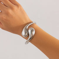 Thumbnail for Geometric Minimalist Duo Waterdrop Bangle Bracelet - ArtGalleryZen