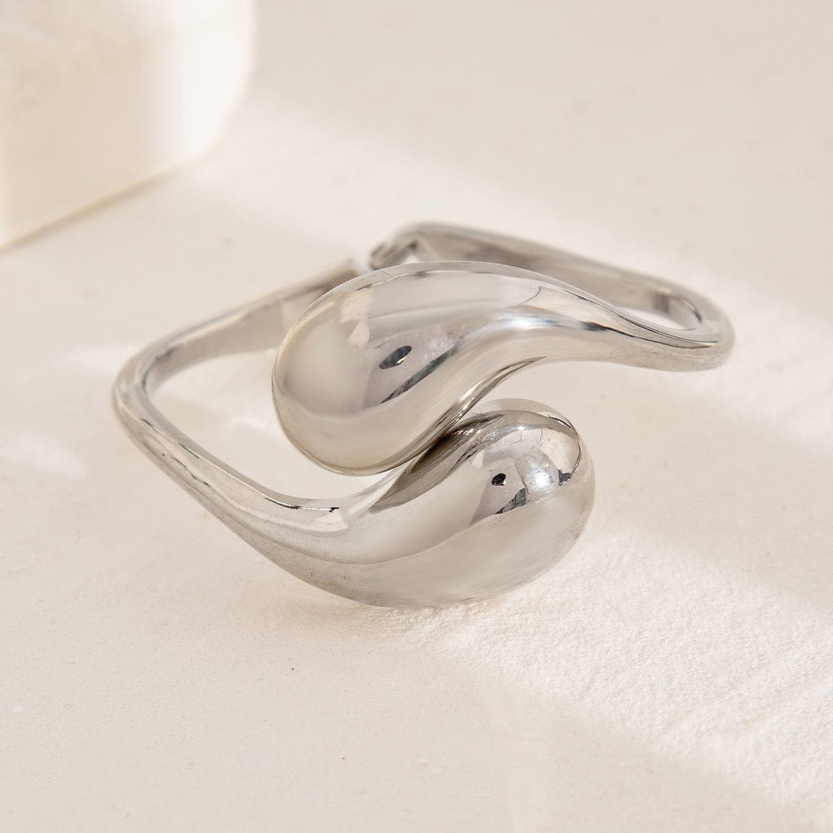 Geometric Minimalist Duo Waterdrop Bangle Bracelet - ArtGalleryZen
