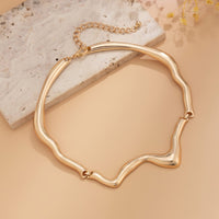 Thumbnail for Geometric Minimalist Flow Water Collar Necklace - ArtGalleryZen