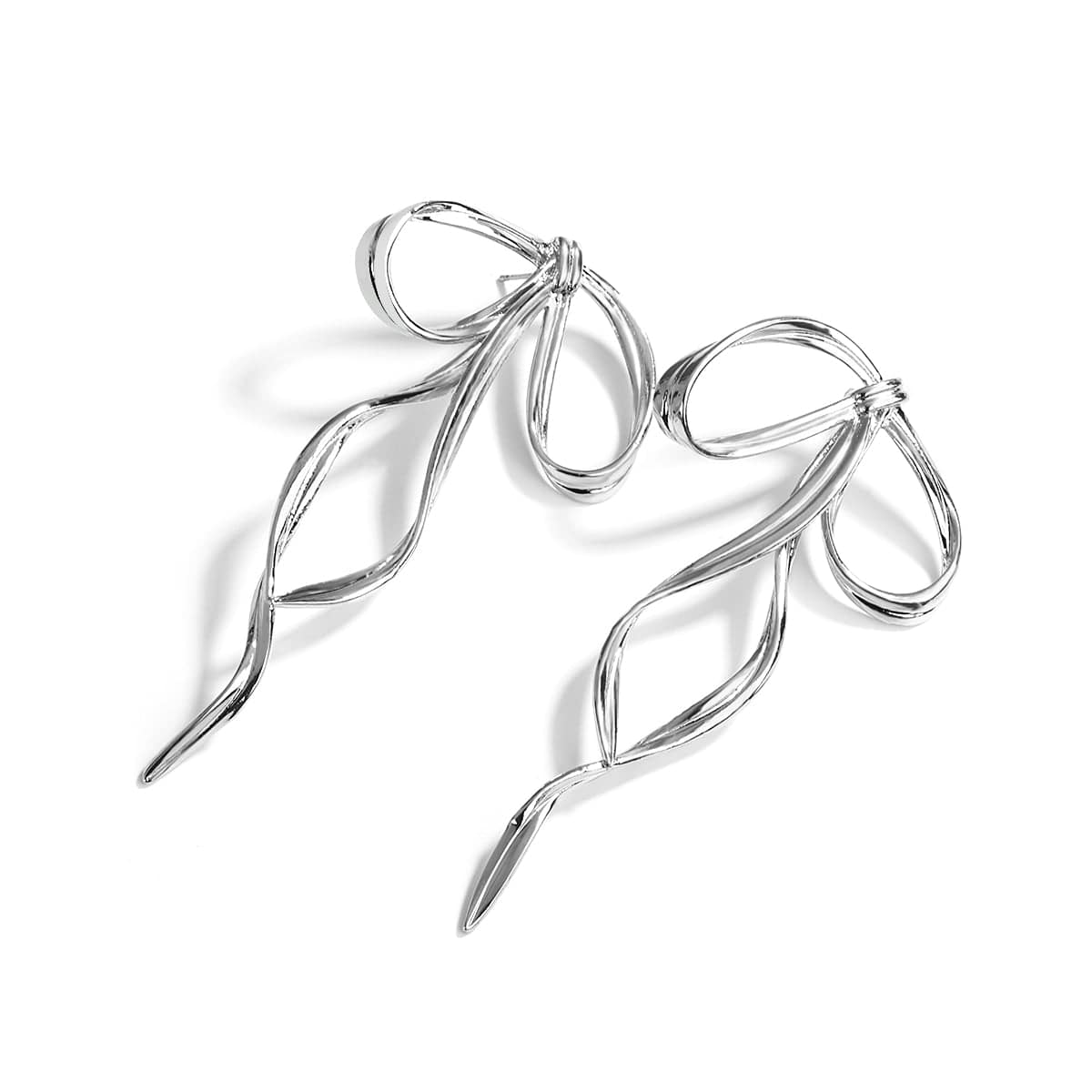 Geometric Ribbon Dangle Earrings - ArtGalleryZen