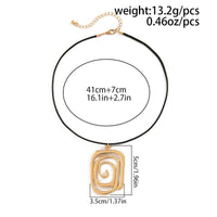 Thumbnail for Geometric Spiral Square Wax Cord String Necklace - ArtGalleryZen