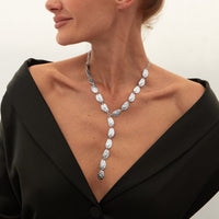 Thumbnail for Geometric Textured Waterdrop Y Necklace - ArtGalleryZen