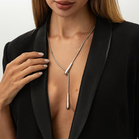 Thumbnail for Geometric Waterdrop Charm Y Necklace - ArtGalleryZen