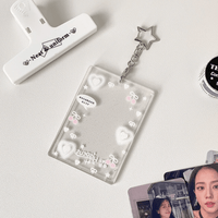 Thumbnail for Glitter Star Heart Bow Kpop Keychain Acrylic Photocard Holder - ArtGalleryZen