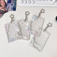 Thumbnail for Glitter Star Heart Bow Kpop Keychain Acrylic Photocard Holder - ArtGalleryZen