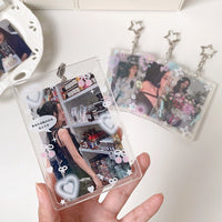 Thumbnail for Glitter Star Heart Bow Kpop Keychain Acrylic Photocard Holder - ArtGalleryZen
