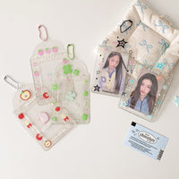 Thumbnail for Glitter Strawberry Apple Lucky Clover Star Kpop Keychain Photocard Holder - ArtGalleryZen
