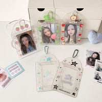 Thumbnail for Glitter Strawberry Apple Lucky Clover Star Kpop Keychain Photocard Holder - ArtGalleryZen