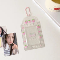 Thumbnail for Glitter Strawberry Apple Lucky Clover Star Kpop Keychain Photocard Holder - ArtGalleryZen