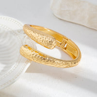 Thumbnail for Gold Silver Tone Hammered Waterdrop Bangle Bracelet - ArtGalleryZen