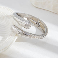Thumbnail for Gold Silver Tone Hammered Waterdrop Bangle Bracelet - ArtGalleryZen
